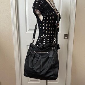Coach Hippie Parker Black Leather Shoulder Bag